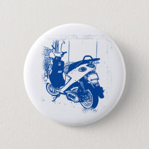 Non Apparel Blue Buddy Scooter 6 Cm Round Badge