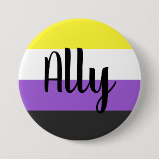 Non-binary Ally flag 7.5 Cm Round Badge