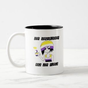 Non-Binary and Tired (Pride Month 2019) Two-Tone Coffee Mug