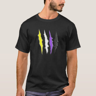 Non Binary Cat Lgbtq Non Binary Pride Flag Kitten T-Shirt