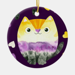 Non-Binary Cat Ornament