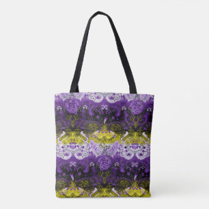 Non-Binary Dragon Damask - NonBinary Pride Flag Tote Bag