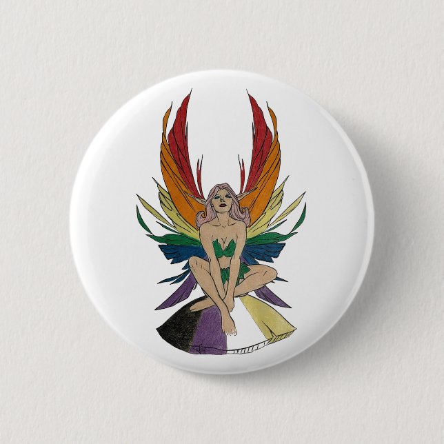 Non-binary Faerie 6 Cm Round Badge (Front)