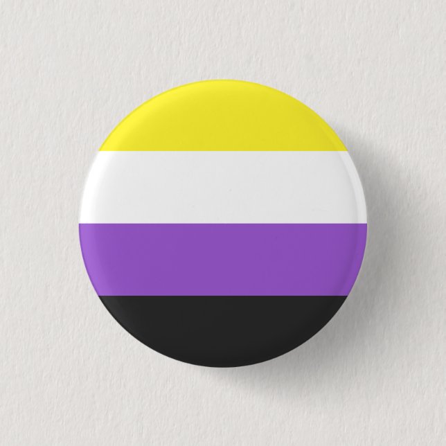 Non-Binary Flag 3 Cm Round Badge (Front)