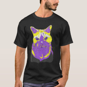 Non Binary Flag Cat Queer Lgbtq Pride Month Non Bi T-Shirt