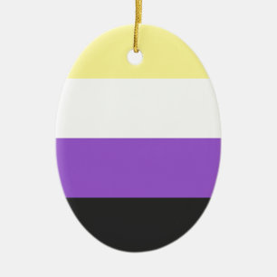 Non-Binary Flag Ceramic Tree Decoration