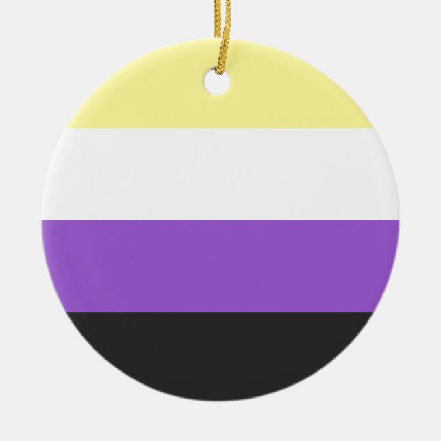 Non-Binary Flag Ceramic Tree Decoration (Front)
