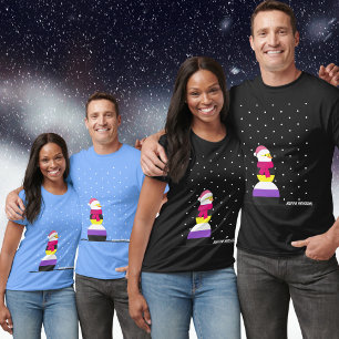 Non-binary flag christmas gift snowman apparel T-Shirt