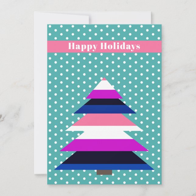 Non-binary flag christmas tree Holiday Card (Front)