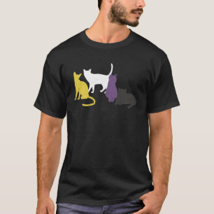 Non Binary Flag LGBTQ Cats Pride Cat  1 T-Shirt