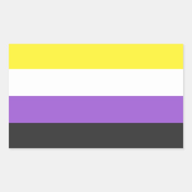 Non-Binary Flag Rectangular Sticker (Front)