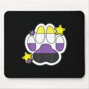 Non Binary Furry Paw Lgbtq Month Gay Rights Pride Mouse Mat