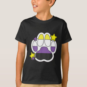 Non Binary Furry Paw Lgbtq Month Gay Rights Pride T-Shirt