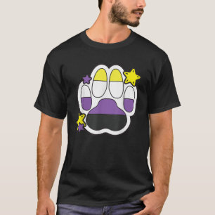 Non Binary Furry Paw LGBTQ Month Gay Rights Pride T-Shirt