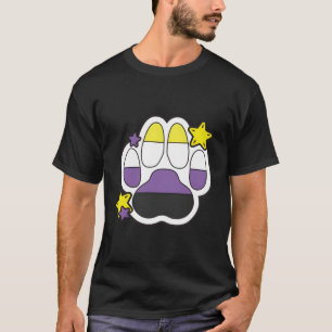 Non Binary Furry Paw Lgbtq Month Gay Rights Pride T-Shirt
