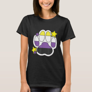 Non Binary Furry Paw Lgbtq Month Gay Rights Pride T-Shirt