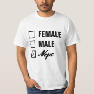 Non-Binary Gender Checklist Black Text T-Shirt