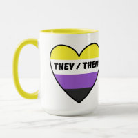 Non-Binary Heart Flag With They/Them Pronouns