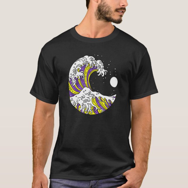 Non binary LGBTQ Enby Pride LGBT Nonbinary Japanes T-Shirt (Front)