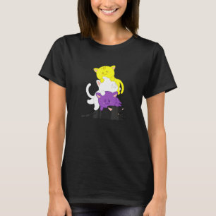 Non Binary Non Binary Cat Lgb Agender Supporter T-Shirt