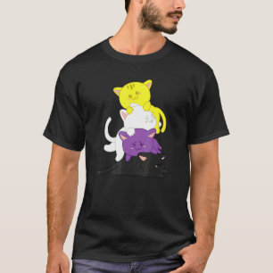 Non Binary Non Binary Cat Lgbt Agender Supporter T-Shirt
