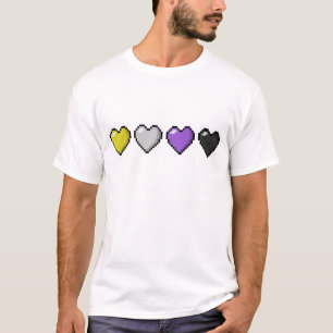 Non-Binary Pixel Hearts T-Shirt