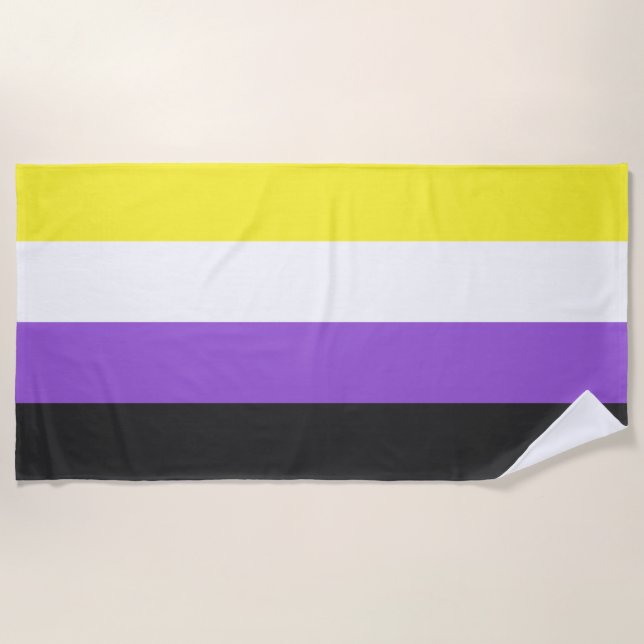 Non-Binary Pride flag Beach Towel (Front)