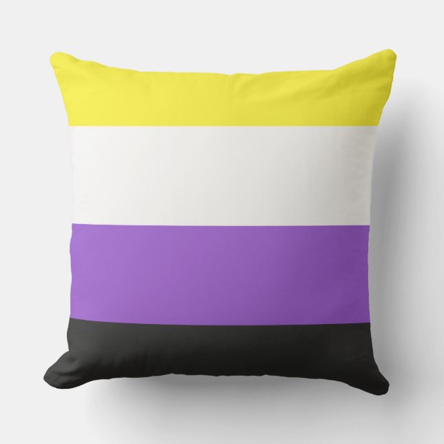 Non-binary pride flag design cushion (Front)