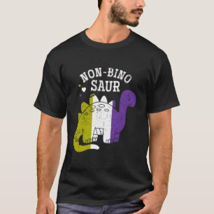 Non Binary Pride Flag Dinsoaur Non Binary T-Shirt