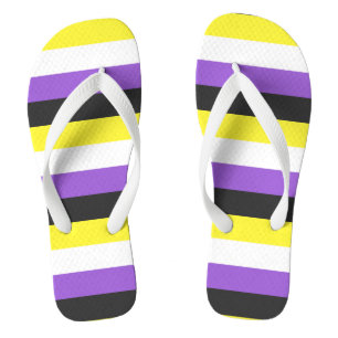 Non-Binary Pride flag Flip Flops
