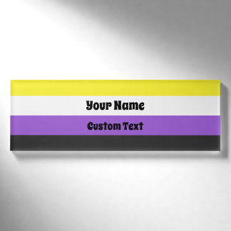 Non-binary pride flag name tag