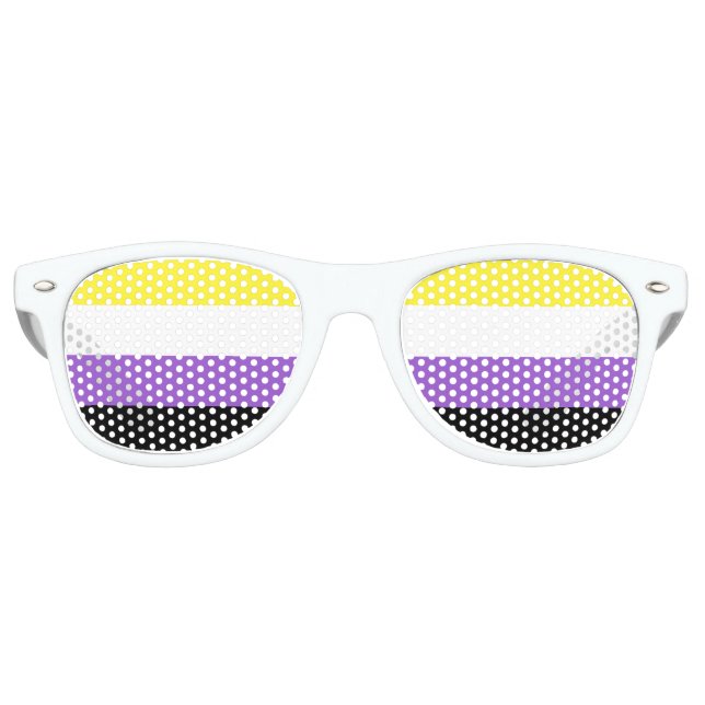 Non Binary Pride Flag Retro Sunglasses (Front)