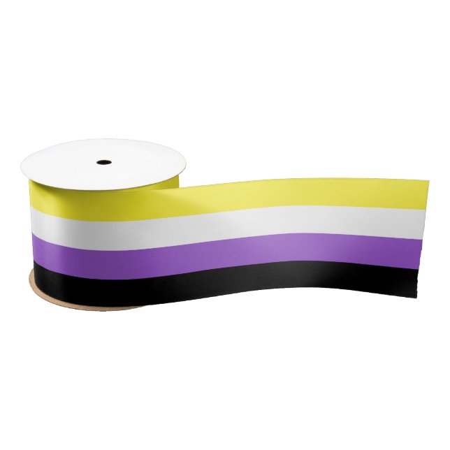 Non Binary Pride Flag Satin Ribbon (Spool)