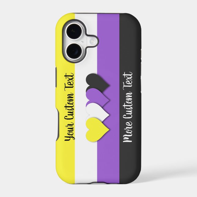 Non-binary pride flag with text (Back)