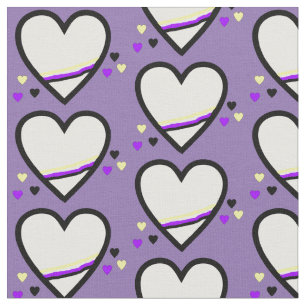 Non Binary Pride Heart Fabric