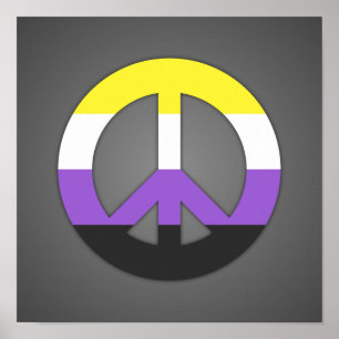 Non-Binary Pride peace sing Poster