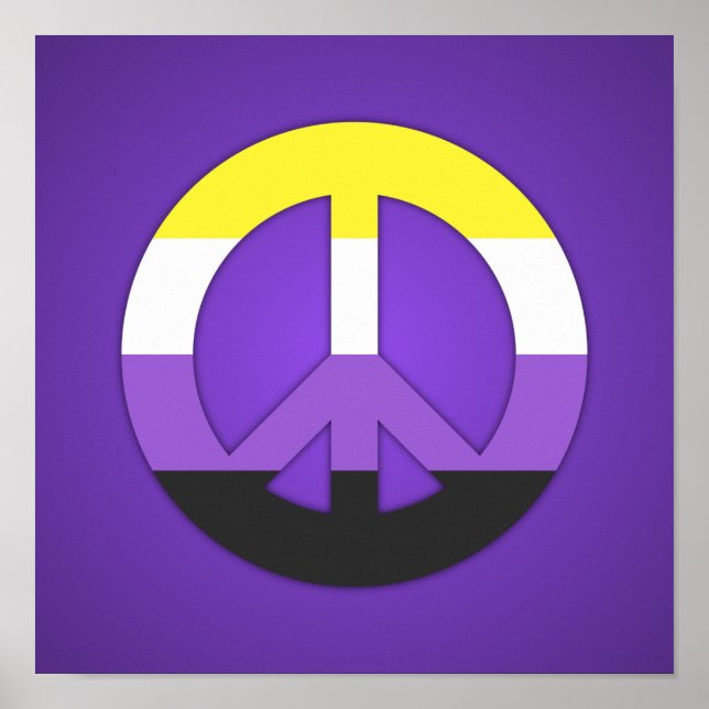 Non-Binary Pride peace sing Poster (Front)