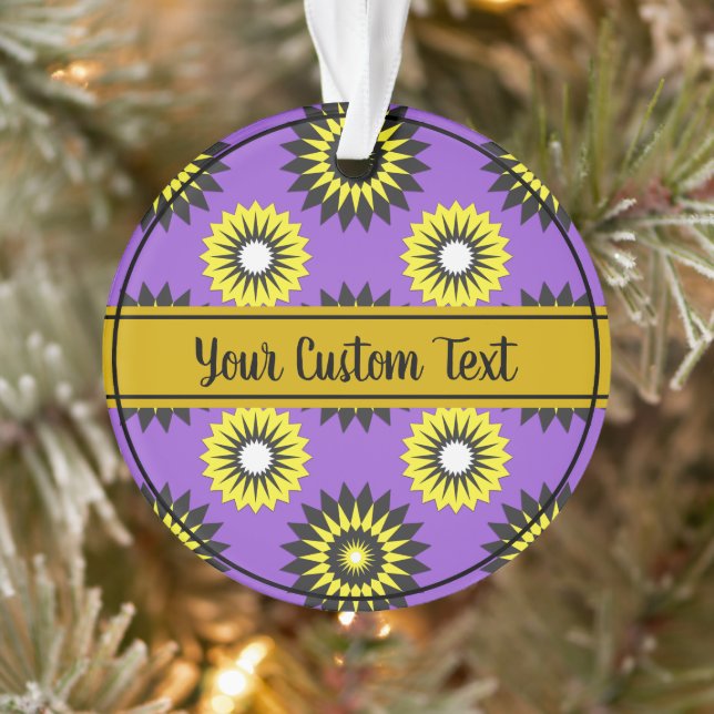 Non-binary pride purple flower pattern ornament (Tree)