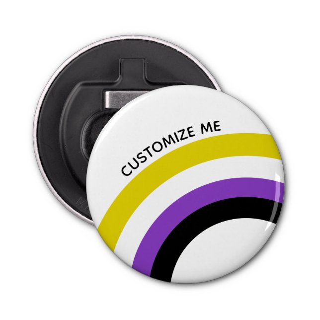 Non Binary Rainbow Non-Binary Flag Custom Bottle Opener (Front)