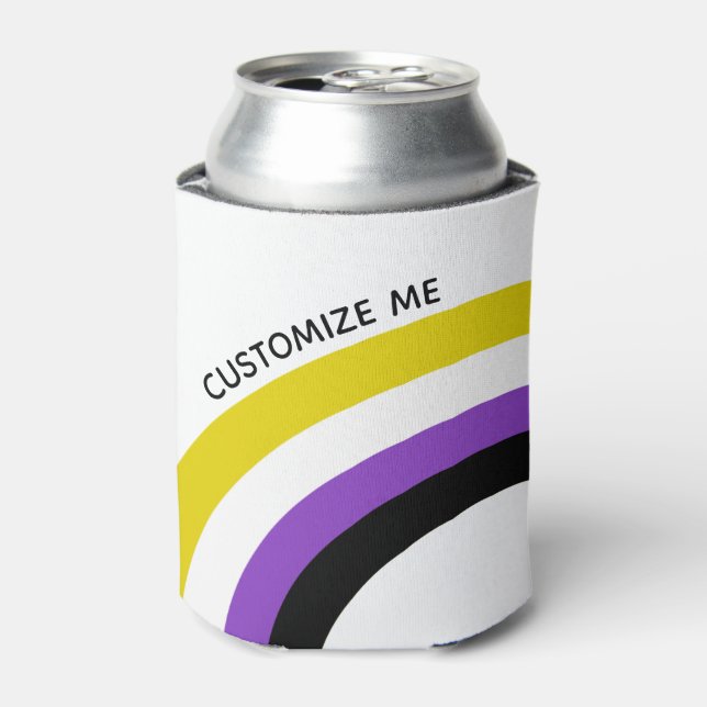 Non-Binary Rainbow Non Binary Flag Custom Can Cooler (Can Front)