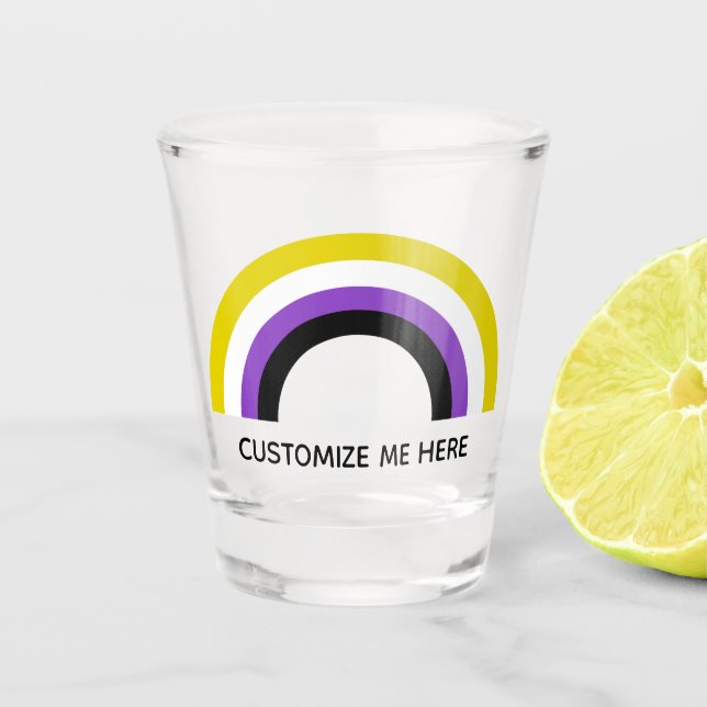 Non-Binary Rainbow Non Binary Pride Flag Custom Shot Glass (Front)