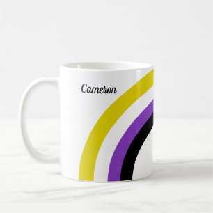Non-Binary Rainbow Non Binary Pride Flag Monogram Coffee Mug