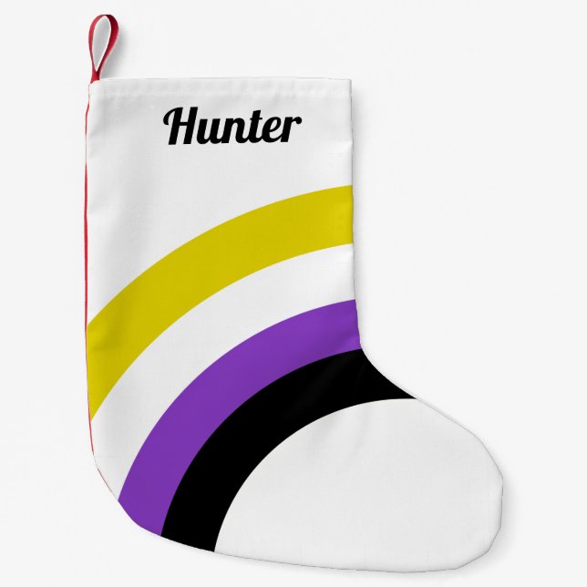 Non-Binary Rainbow Non Binary Pride Flag Small Christmas Stocking (Front)