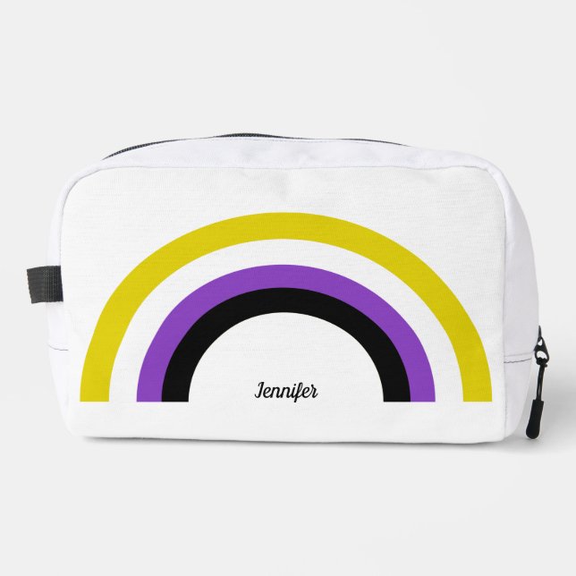 Non-Binary Rainbow Nonbinary Personalised Dopp Kit (Front)