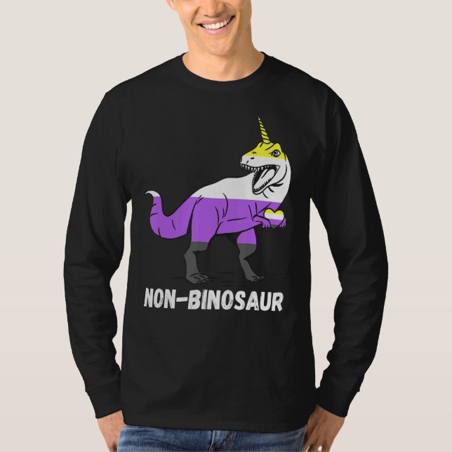 Non Binary Rex Unicorn Lgbtq Nonbinary Flag Gender T-Shirt (Front)