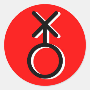 non binary symbol gender gay sexuality identity classic round sticker