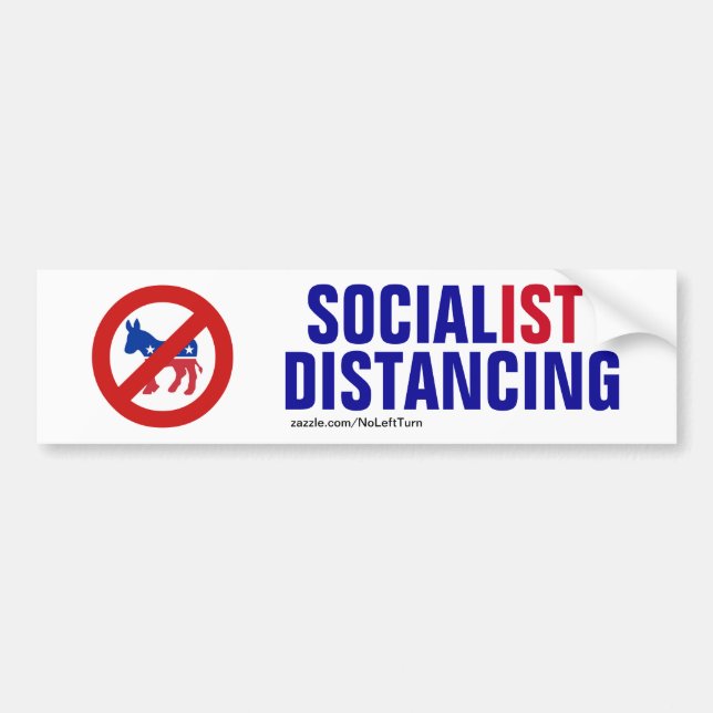 Non-Democrats Socialist Distancing Bumper Sticker (Front)