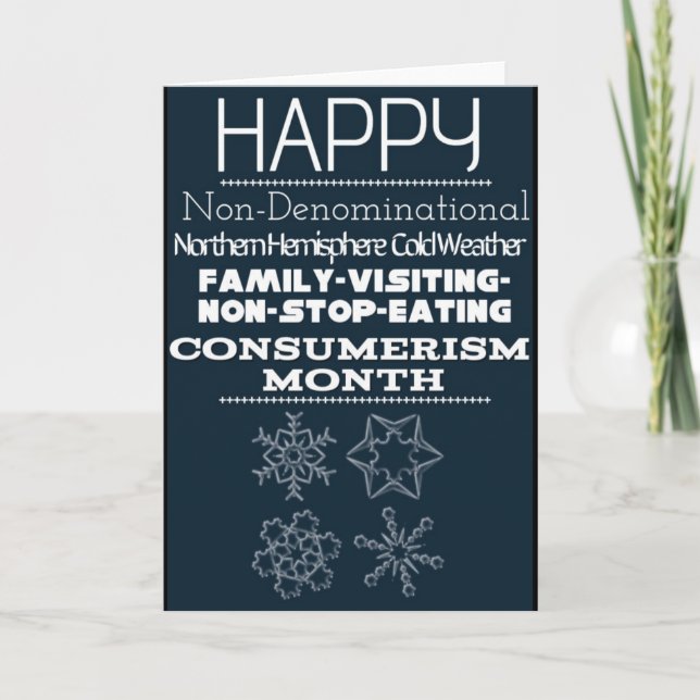Non-Denominational Winter Greetings 1 Holiday Card (Front)