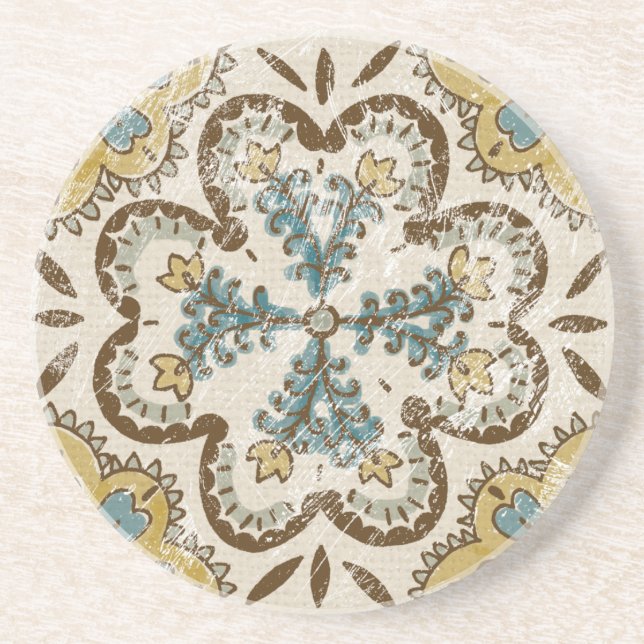 Non-Embellished Batik Square II Coaster (Front)