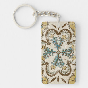 Non-Embellished Batik Square II Key Ring